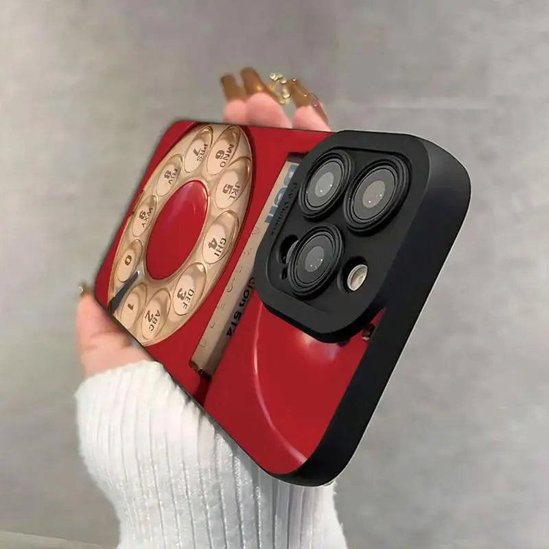 Retro Telephone Design Case - iPhone 11-16 Pro Max