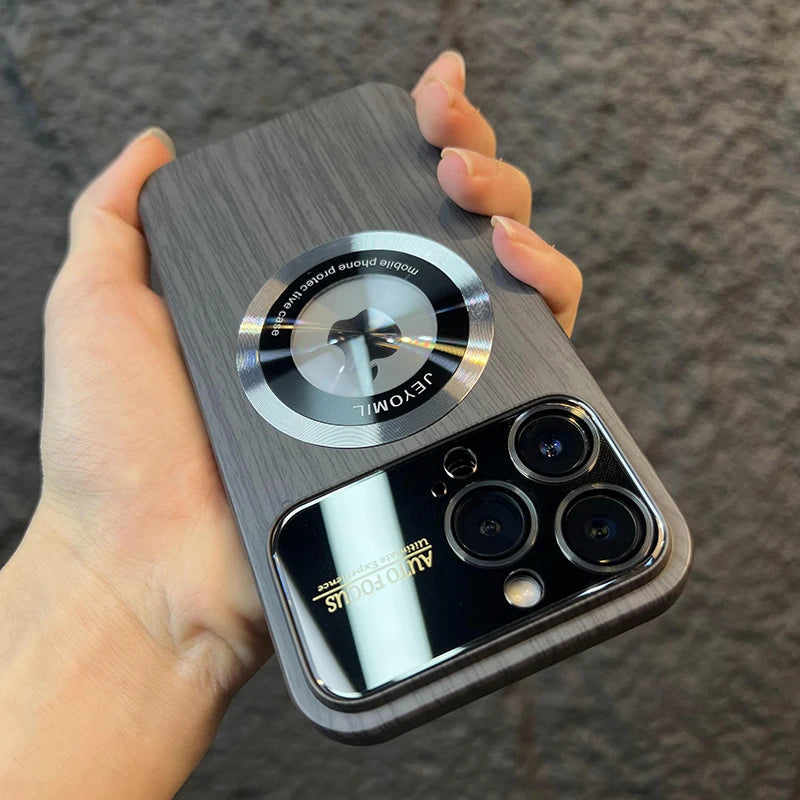 Wood Grain Magnetic Case - iPhone 11-16 Pro Max
