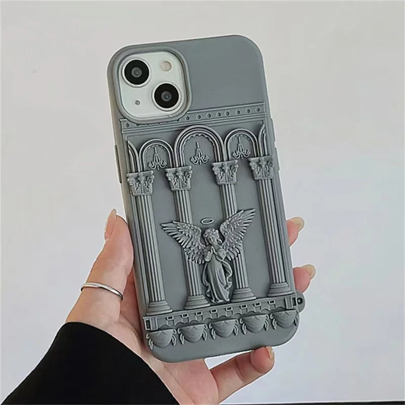 Retro Angel Statue Case - iPhone 13-15 Pro Max
