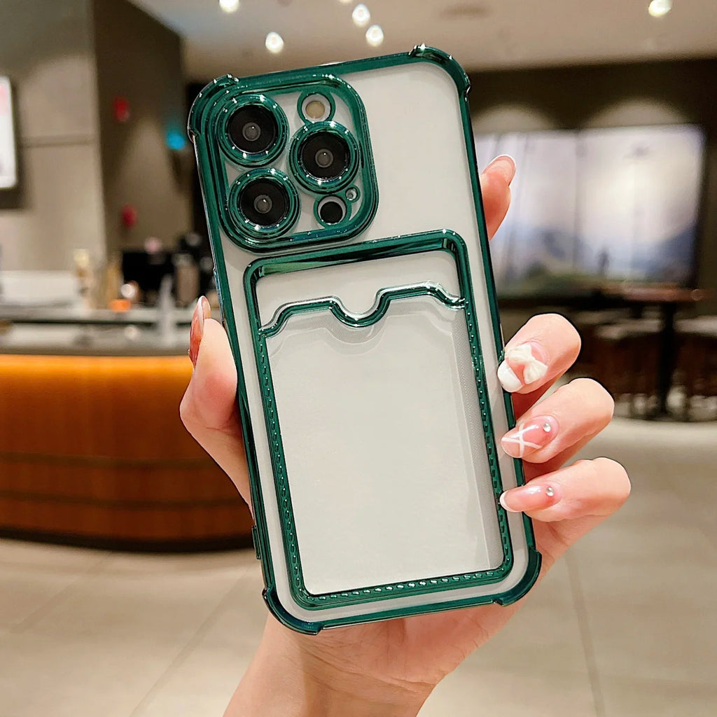Transparent Wallet Card Case - iPhone 11-15 Pro Max