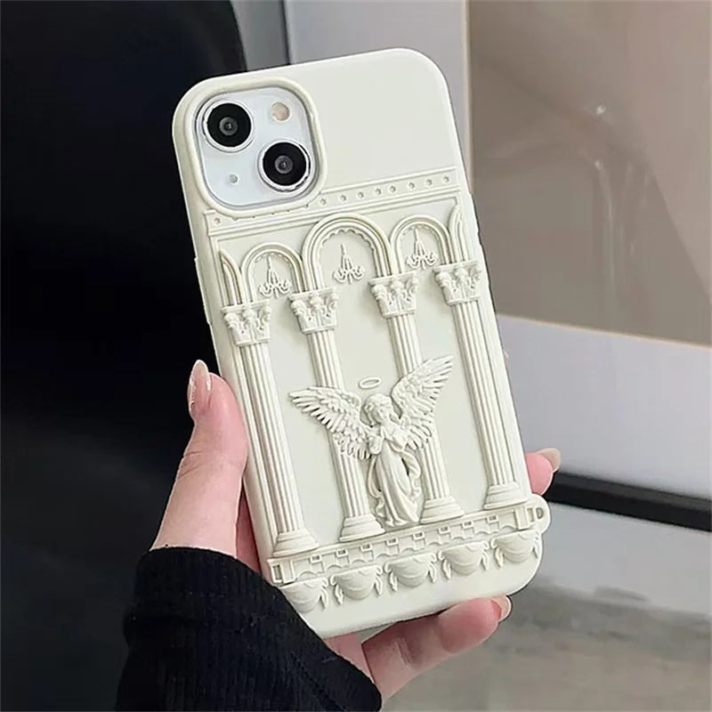 Retro Angel Statue Case - iPhone 13-15 Pro Max