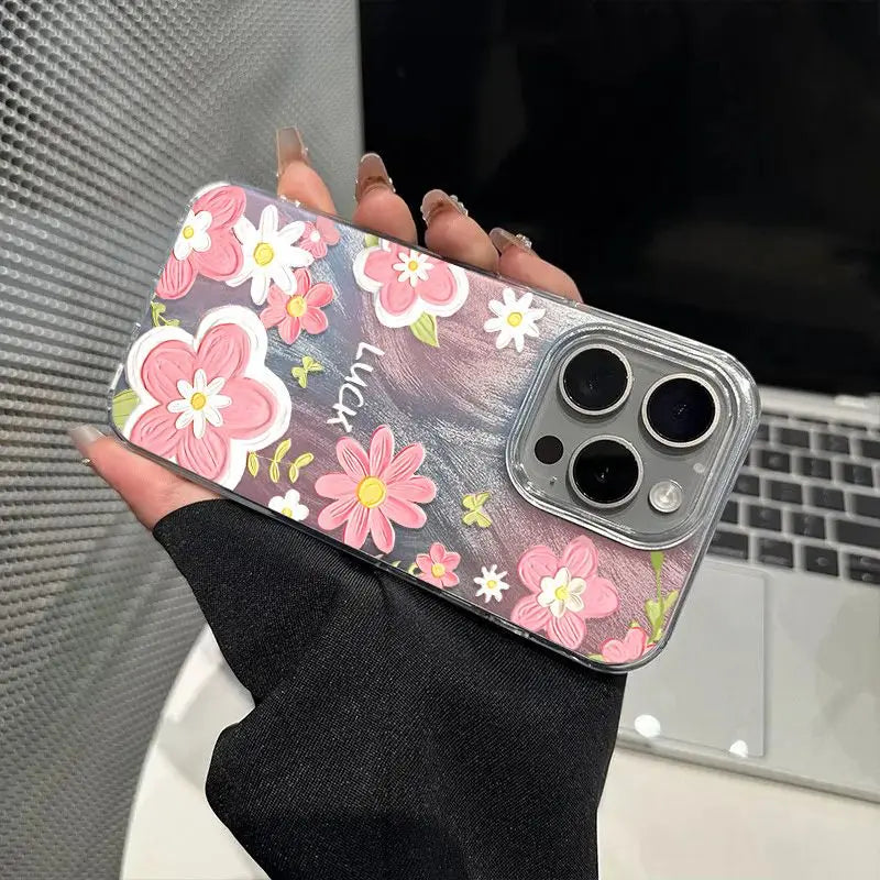 Pink Flower Plated Case - iPhone 6-16