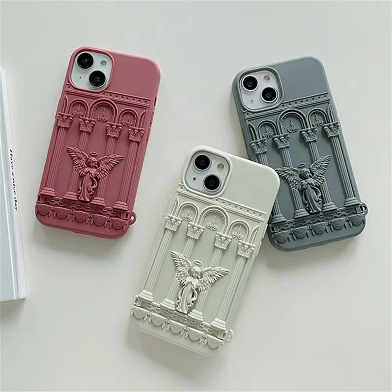 Retro Angel Statue Case - iPhone 13-15 Pro Max