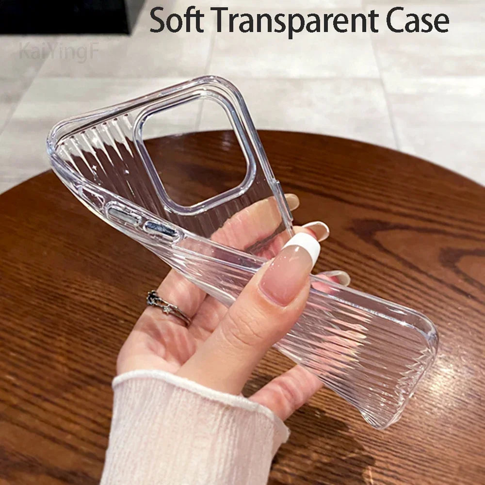 Corrugated Clear Silicone Case - iPhone 11-16