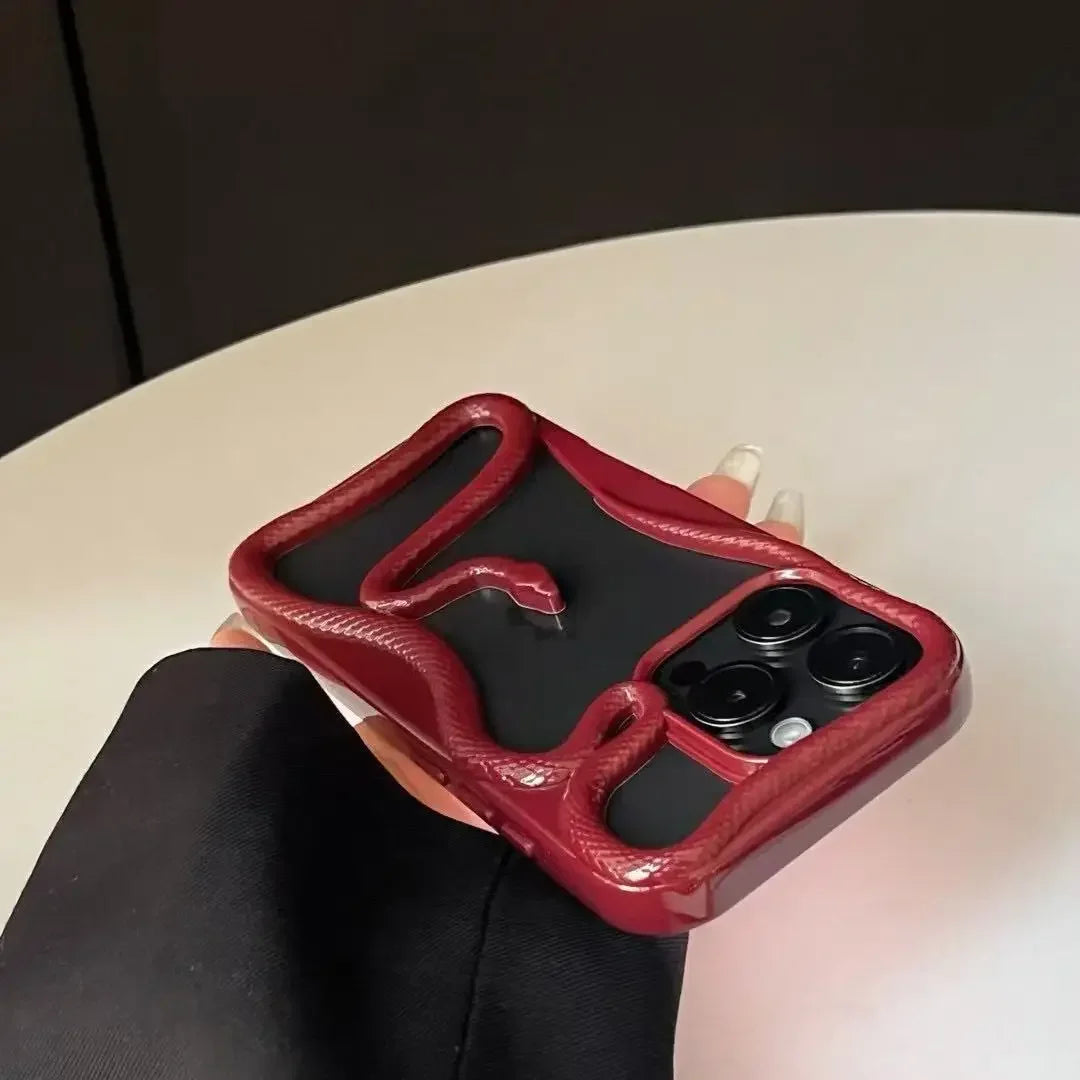 Plating Soft Snake Frame Case - iPhone 11-15 Pro Max