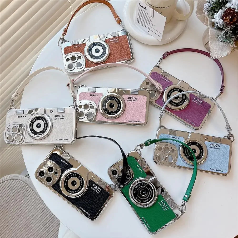Retro Camera Strap Case - iPhone 12-15 Pro Max