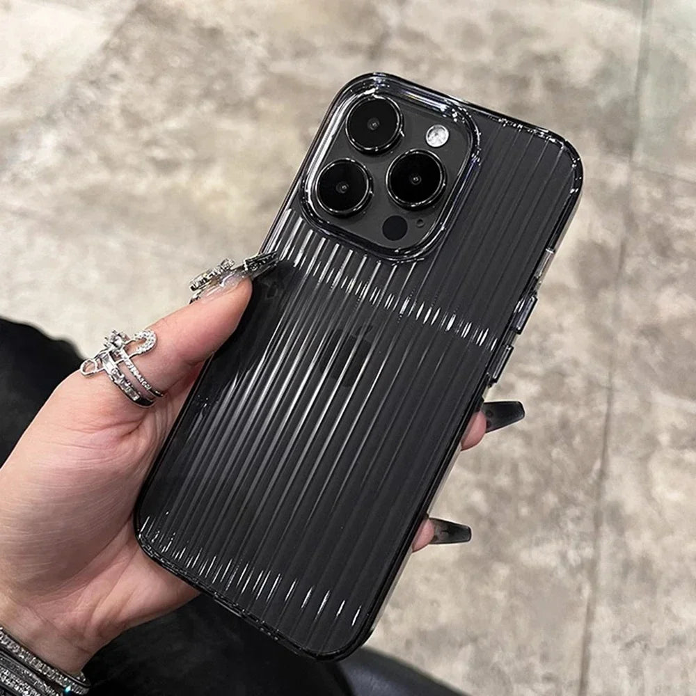 Corrugated Clear Silicone Case - iPhone 11-16