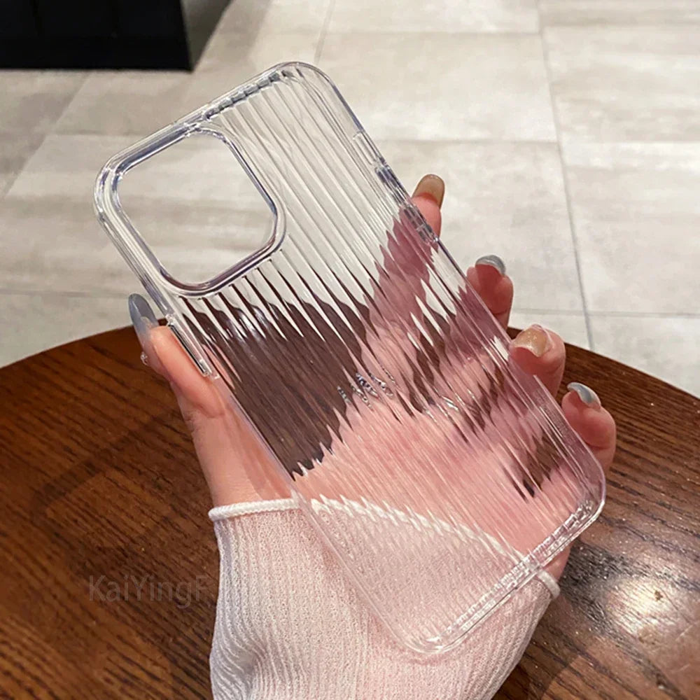 Corrugated Clear Silicone Case - iPhone 11-16