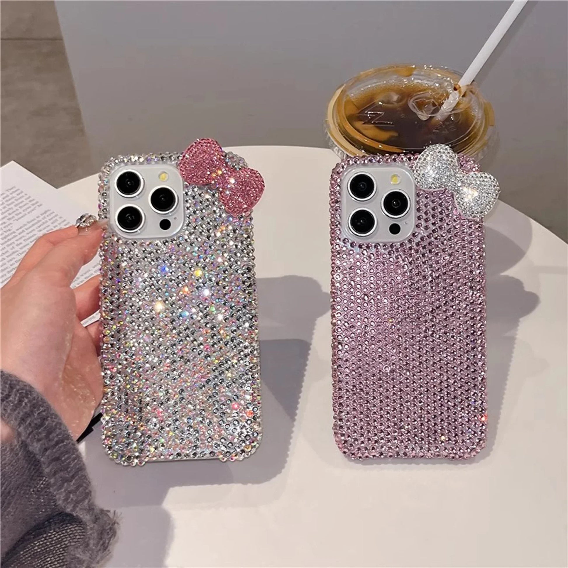 3D Diamond Bow Glitter Case - iPhone 11-16 Pro Max
