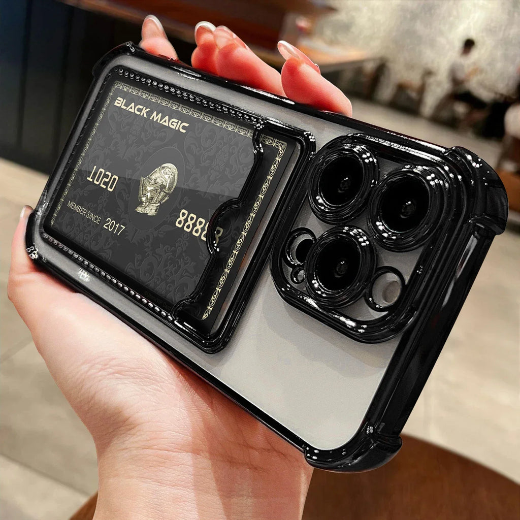 Transparent Wallet Card Case - iPhone 11-15 Pro Max
