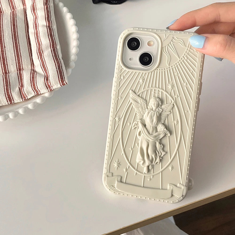 Retro Angel Statue Case - iPhone 13-15 Pro Max