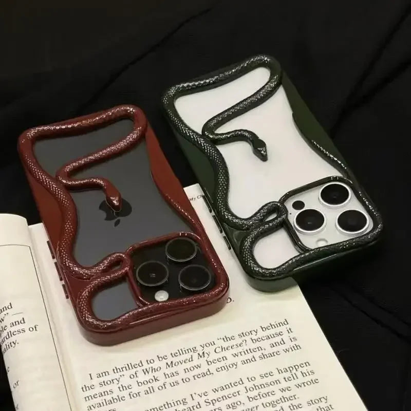 Plating Soft Snake Frame Case - iPhone 11-15 Pro Max