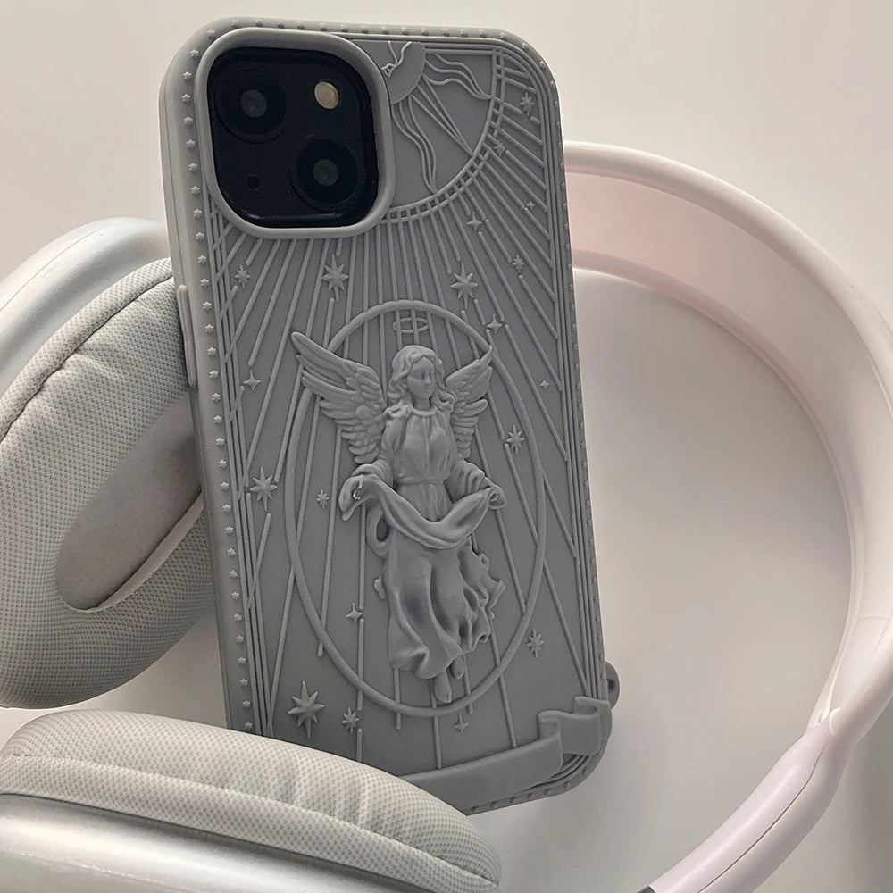 Retro Angel Statue Case - iPhone 13-15 Pro Max