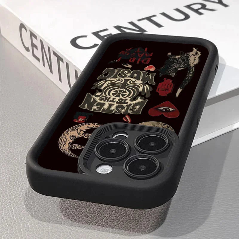 Aesthetic Sun Moon Silicone Case - iPhone 11-16 Pro Max