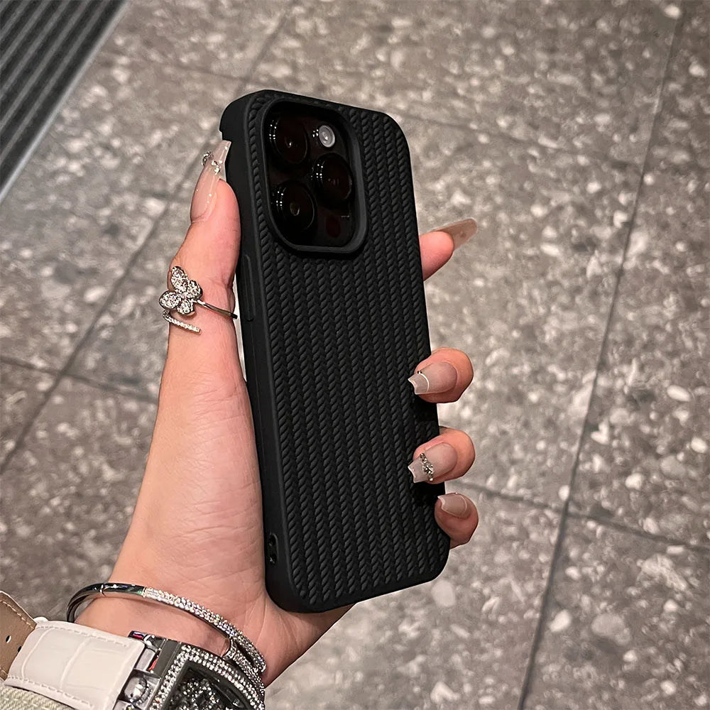 Knitting Grain Soft Case - iPhone 11-16 Pro Max