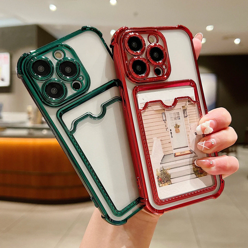 Transparent Wallet Card Case - iPhone 11-15 Pro Max