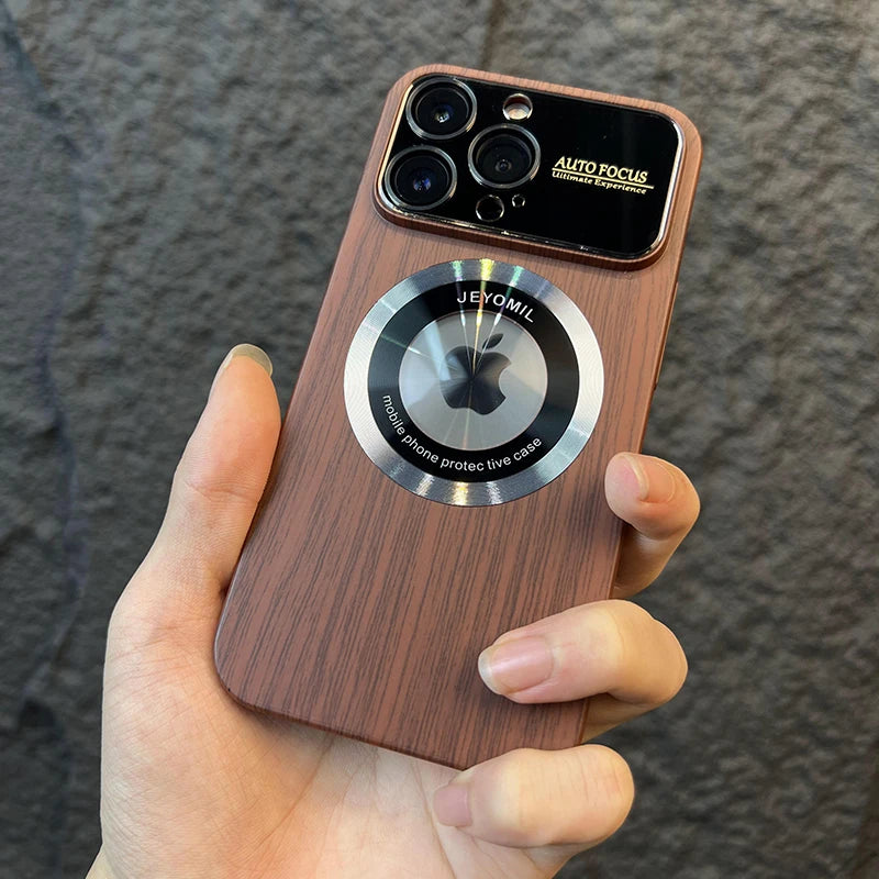 Wood Grain Magnetic Case - iPhone 11-16 Pro Max