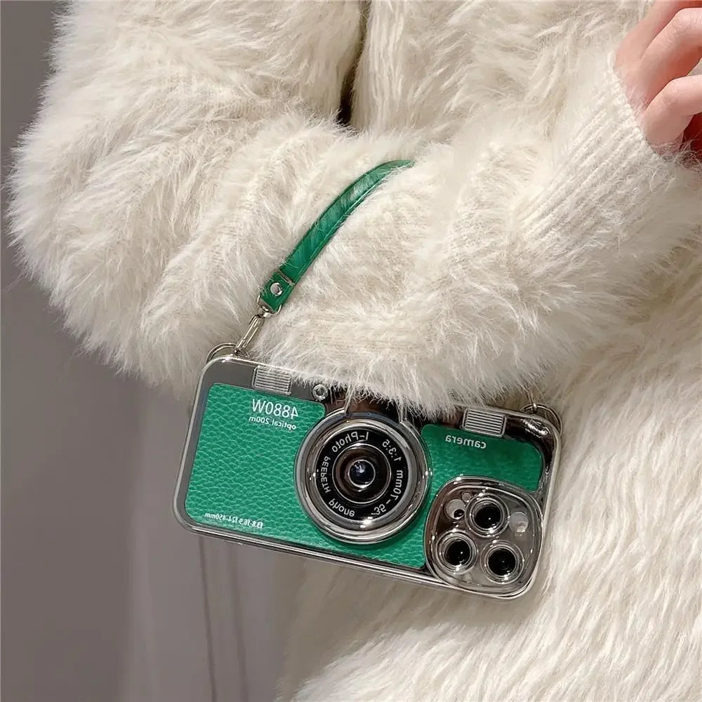 Retro Camera Strap Case - iPhone 12-15 Pro Max