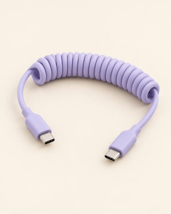 Coiled Retractable USB-C Cable